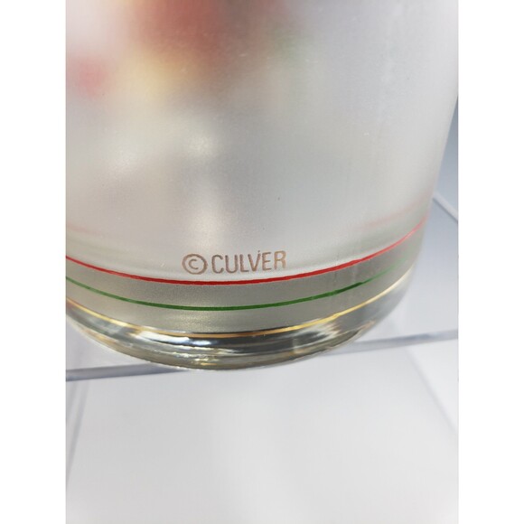 Culver Christmas Bear Whisky Glass Teddy 22K Gold Drinking Lowball Barware VTG - Picture 5 of 9